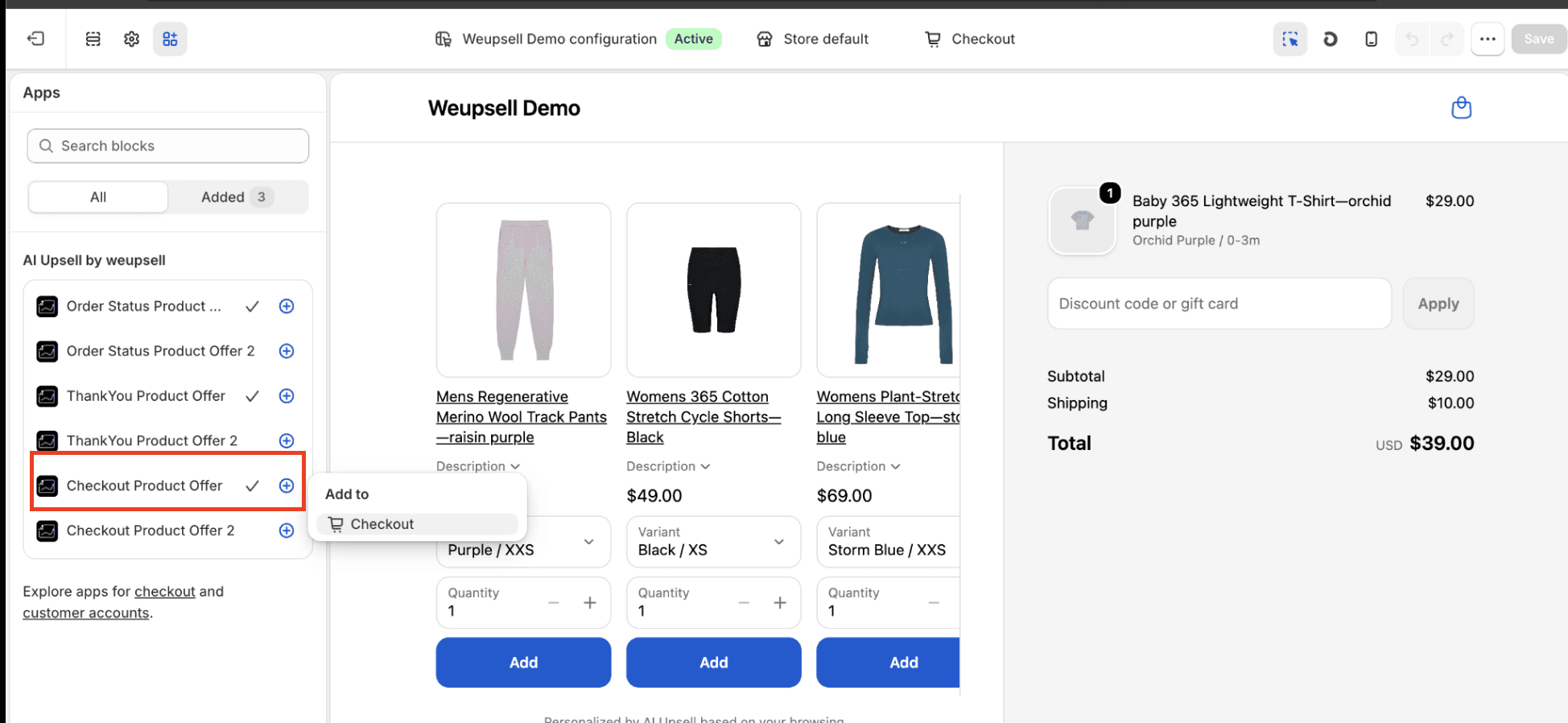 Step 5: Open Checkout Editor